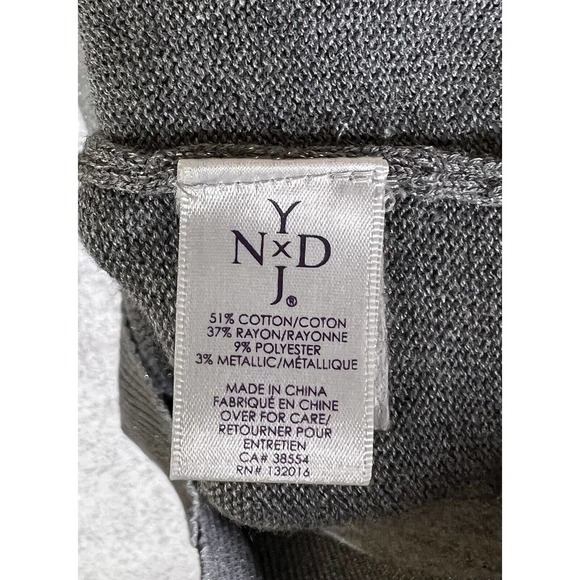 NYDJ Open Knit Ribbed Metallic Pullover Sweater Womens Size Medium V-Neck Back - Picture 4 of 16